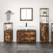 Set mobilier baie, 3 piese, stejar fumuriu, lemn prelucrat - WALTI WALTI