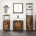 Set de mobilier pentru baie 3 piese din stejar fumuriu - Lemn prelucrat - WALTI WALTI