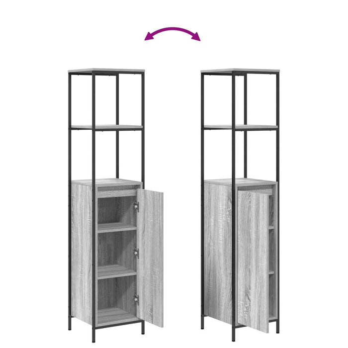 Set mobilier baie, 3 piese, gri sonoma, lemn prelucrat - WALTI WALTI