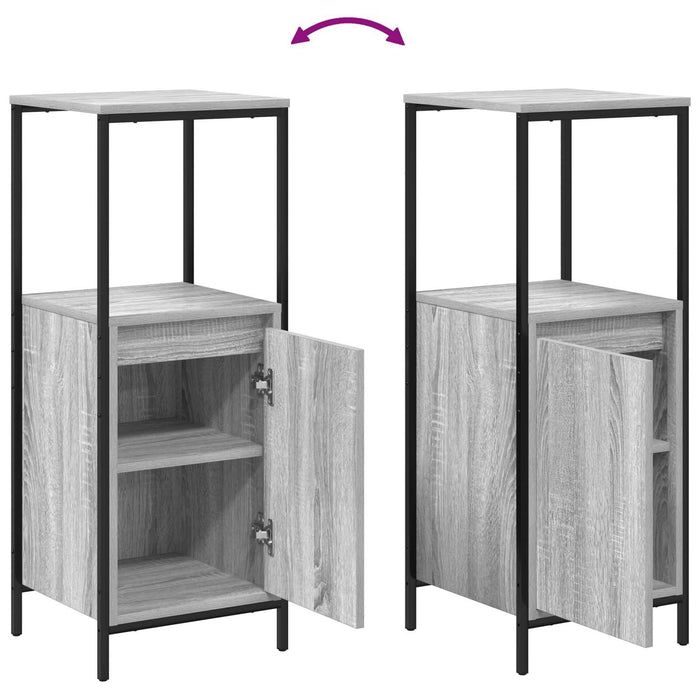 Set mobilier baie, 3 piese, gri sonoma, lemn prelucrat - WALTI WALTI