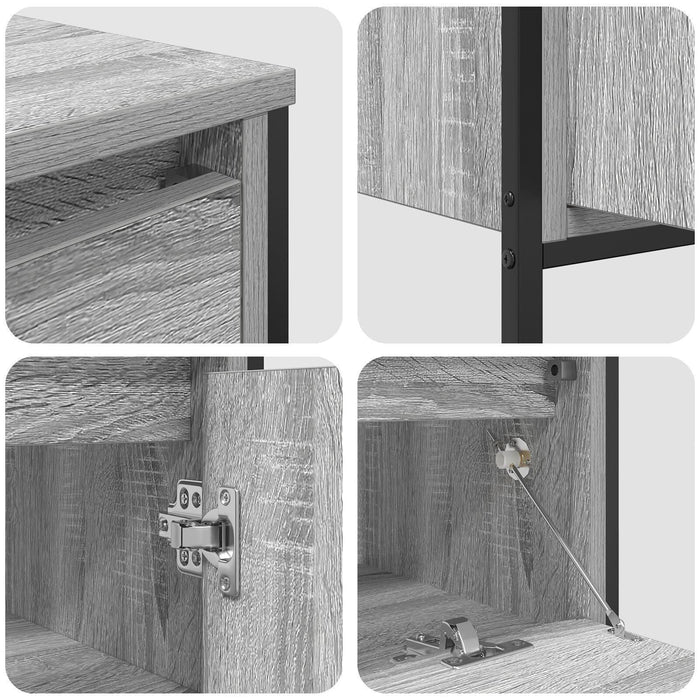 Set mobilier baie, 3 piese, gri sonoma, lemn prelucrat - WALTI WALTI