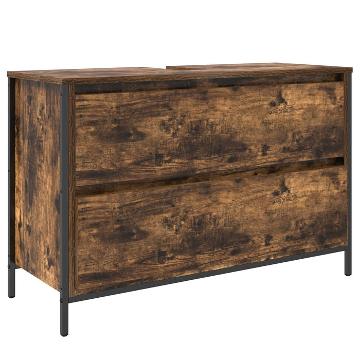 Set mobilier baie, 3 piese, stejar fumuriu, lemn prelucrat - WALTI WALTI