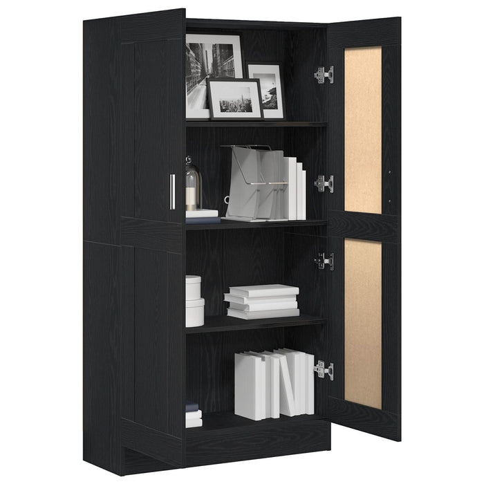 Set de biblioteci vidaXL 2 buc Negru Stejar 165x30,5x150 cm Lemn prelucrat - WALTI WALTI