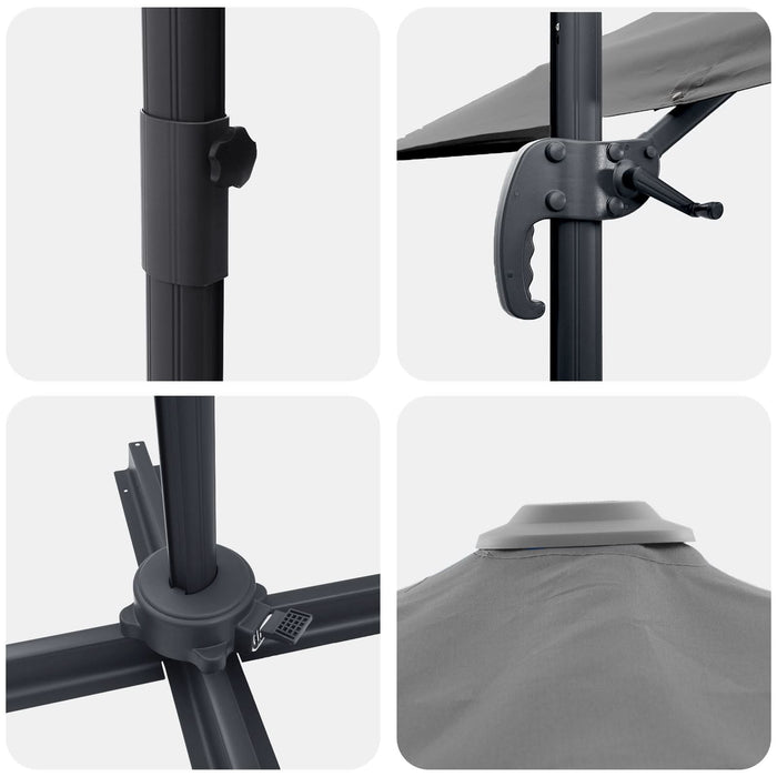 Umbra Cantilever Antracit Poliester, Oțel Vopsit cu Pulbere Mare - WALTI WALTI