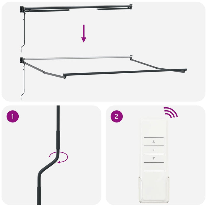 Markiză Retractabilă Automată Dungi Roșii și Albe 350x250 cm - WALTI WALTI