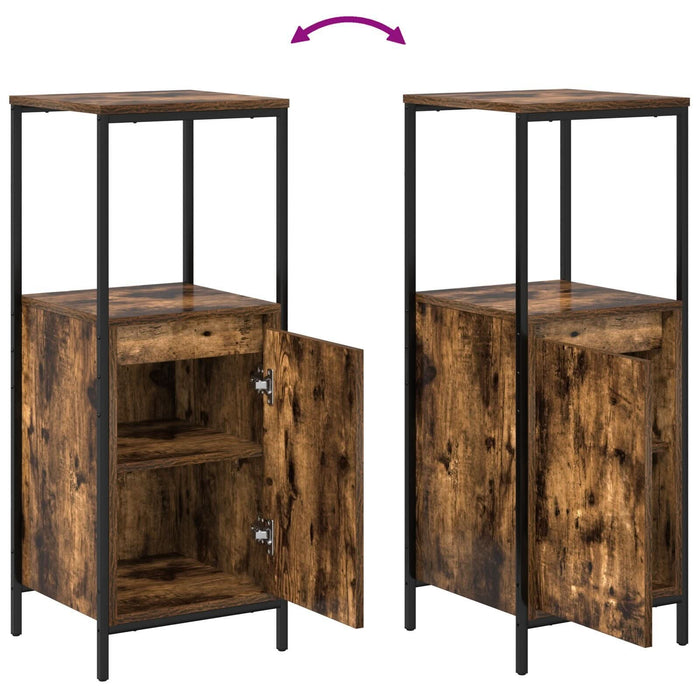 Set Mobilier Baie din Lemn Ingineresc Stejar Fumuriu - 3 Piese - WALTI WALTI