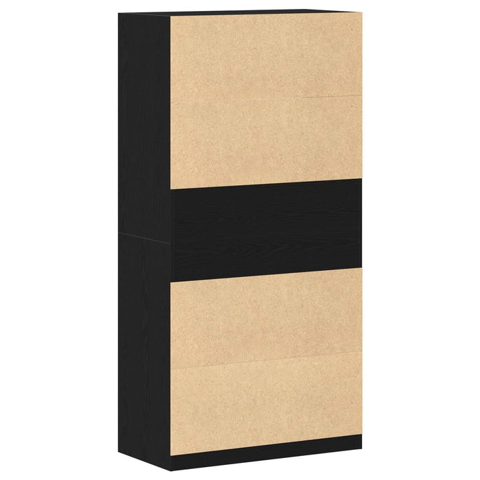 Dulap vidaXL negru, din stejar, 100x50x200 cm, din lemn prelucrat - WALTI WALTI