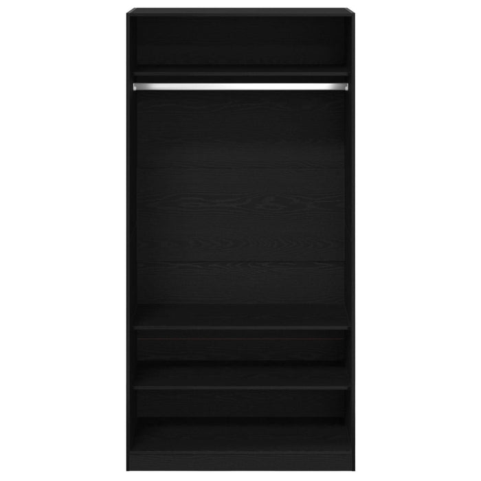 Dulap vidaXL negru, din stejar, 100x50x200 cm, din lemn prelucrat - WALTI WALTI