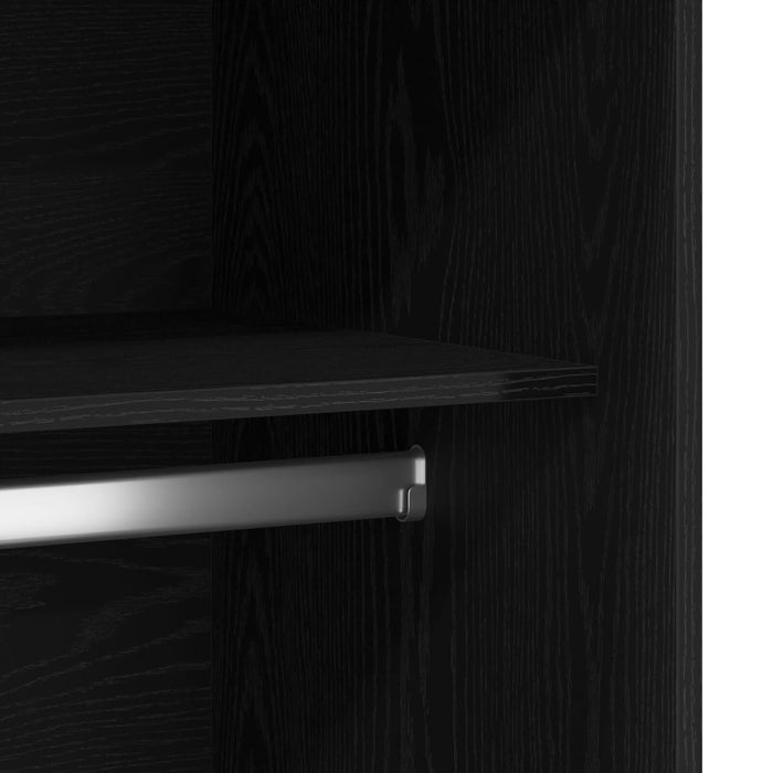 Dulap vidaXL negru, din stejar, 100x50x200 cm, din lemn prelucrat - WALTI WALTI
