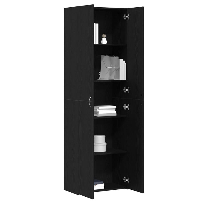 Credență birou vidaXL Negru Stejar 60x32x190 cm Lemn prelucrat - WALTI WALTI