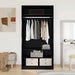 Dulap vidaXL negru, din stejar, 100x50x200 cm, din lemn prelucrat - WALTI WALTI