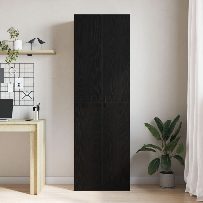 Credență birou vidaXL Negru Stejar 60x32x190 cm Lemn prelucrat - WALTI WALTI