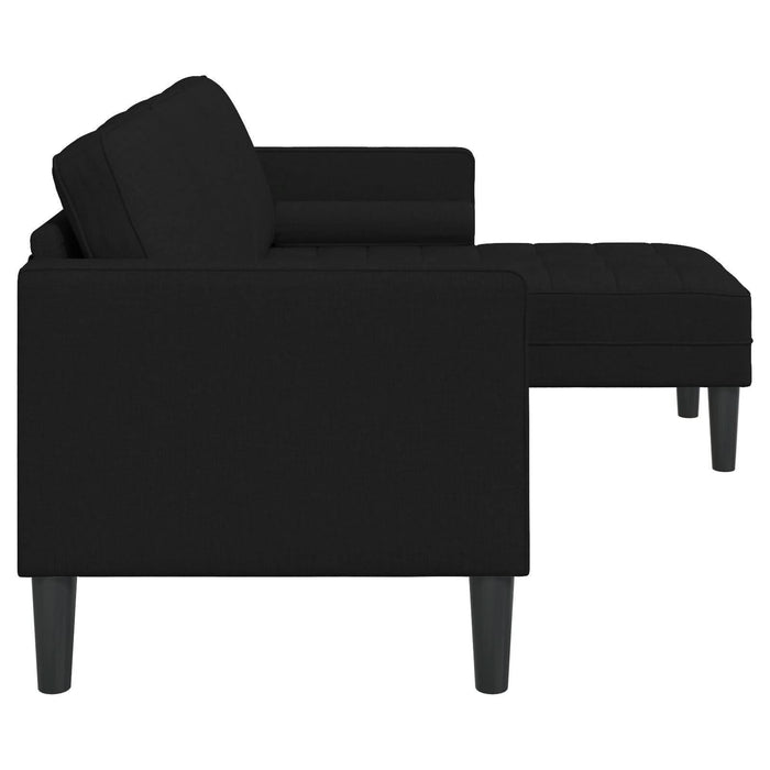 Canapea L cu 3 locuri Neagră 160 cm Textil - WALTI WALTI