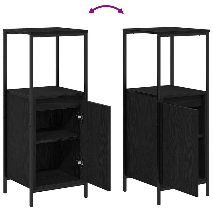 Set de mobilier pentru baie 3 piese - Stejar negru din lemn prelucrat - WALTI WALTI
