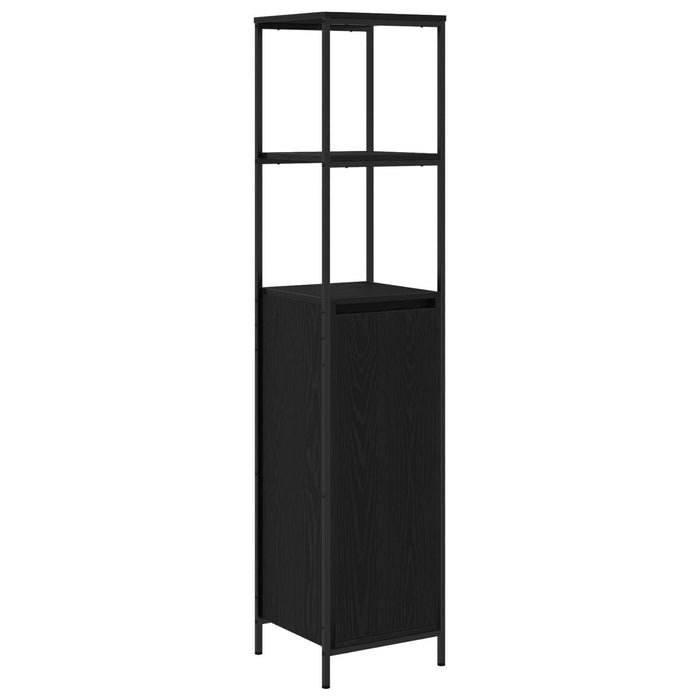 Set de mobilier pentru baie 3 piese - Stejar negru din lemn prelucrat - WALTI WALTI