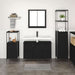 Set de mobilier pentru baie 3 piese - Stejar negru din lemn prelucrat - WALTI WALTI
