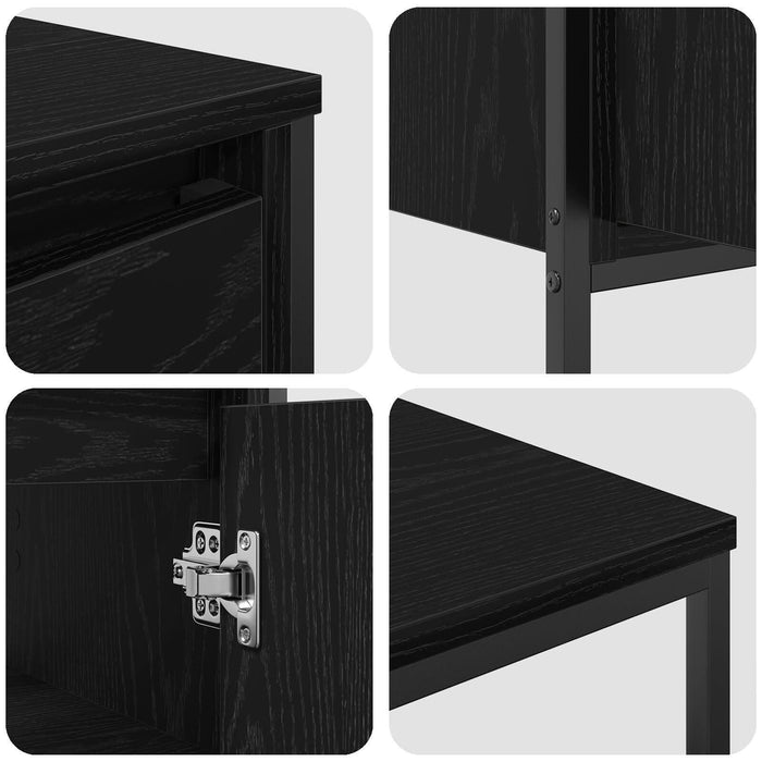 Set de mobilă pentru baie 3 piese vidaXL din lemn compozit stejar negru - WALTI WALTI