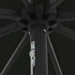Parasol de grădină vidaXL cu lumini LED ø395x245 cm, Negru - WALTI WALTI