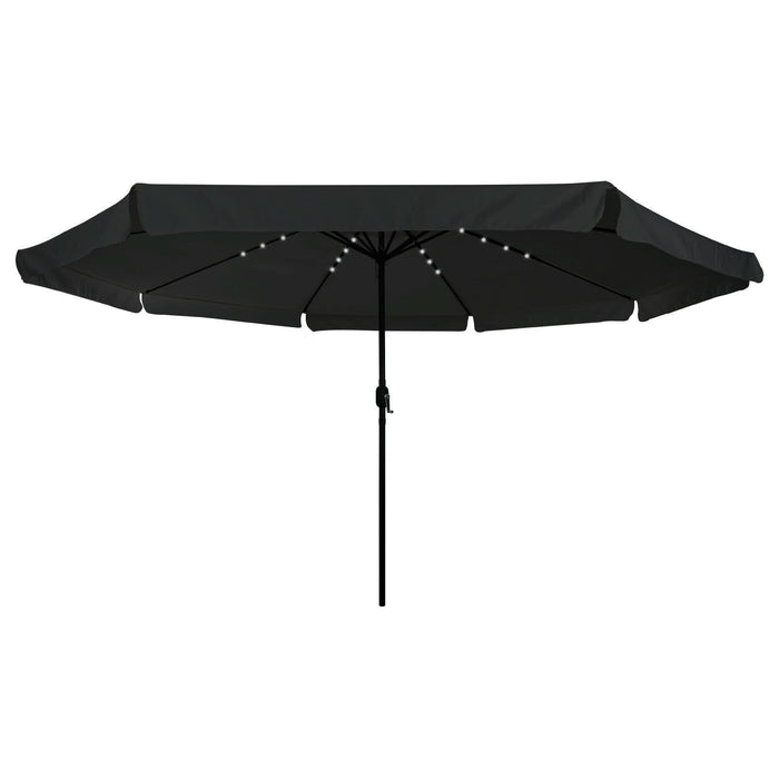 Parasol de grădină vidaXL cu lumini LED ø395x245 cm, Negru - WALTI WALTI