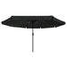 Parasol de grădină vidaXL cu lumini LED ø395x245 cm, Negru - WALTI WALTI