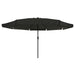 Parasol de grădină vidaXL cu lumini LED ø395x245 cm, Negru - WALTI WALTI