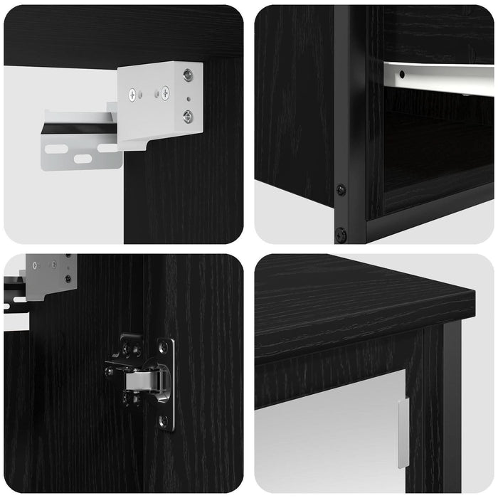 Set de mobilă pentru baie 5 piese vidaXL din lemn de stejar negru - WALTI WALTI