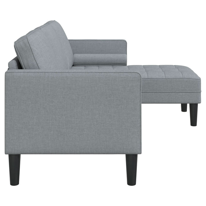 Canapea L-shaped 3 locuri vidaXL Gri deschis 160 cm din material textil - WALTI WALTI