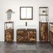 Set Mobilier Baie din Lemn Ingineresc Stejar Fumuriu - 3 Piese - WALTI WALTI