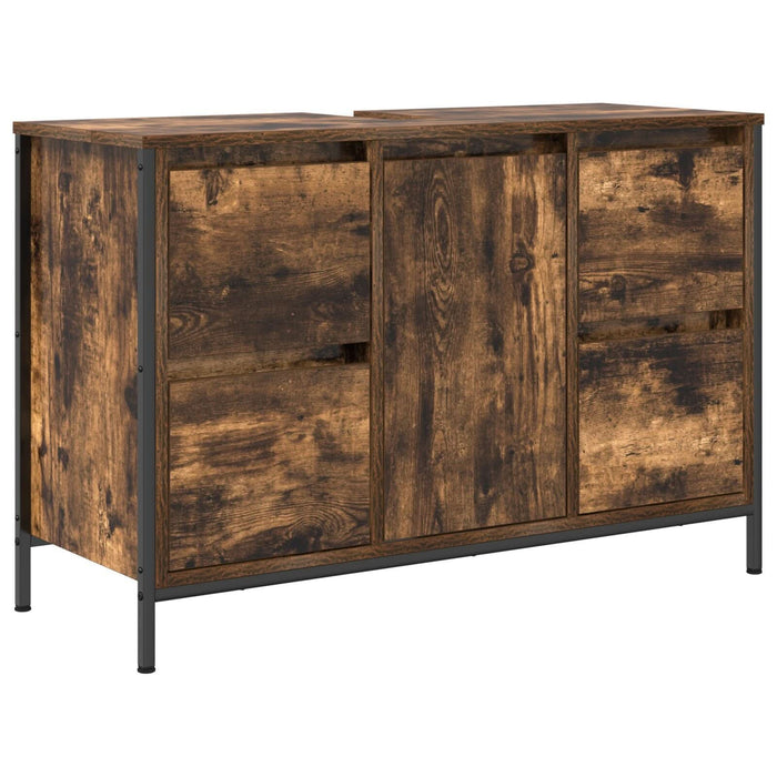 Set Mobilier Baie din Lemn Ingineresc Stejar Fumuriu - 3 Piese - WALTI WALTI