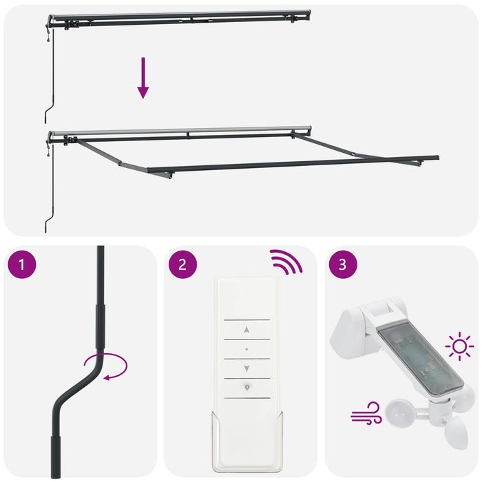 Marchiză Retractabilă Automată Portocalie și Maronie 350x250 cm - WALTI WALTI