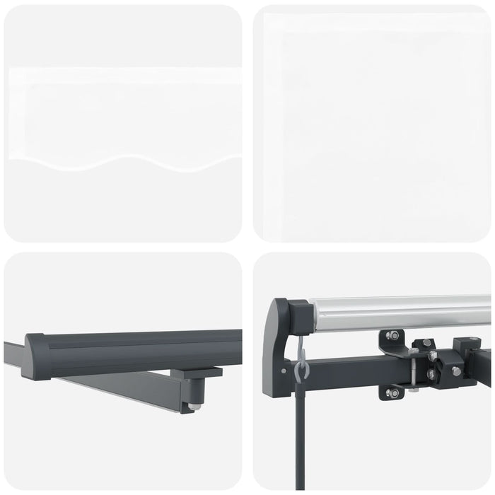 Marchiză manuală retractabilă vidaXL cu LED Alb 400x300 cm, Material pentru înlocuirea marchizei vidaXL pentru cadru de 4x3 m Alb - WALTI WALTI