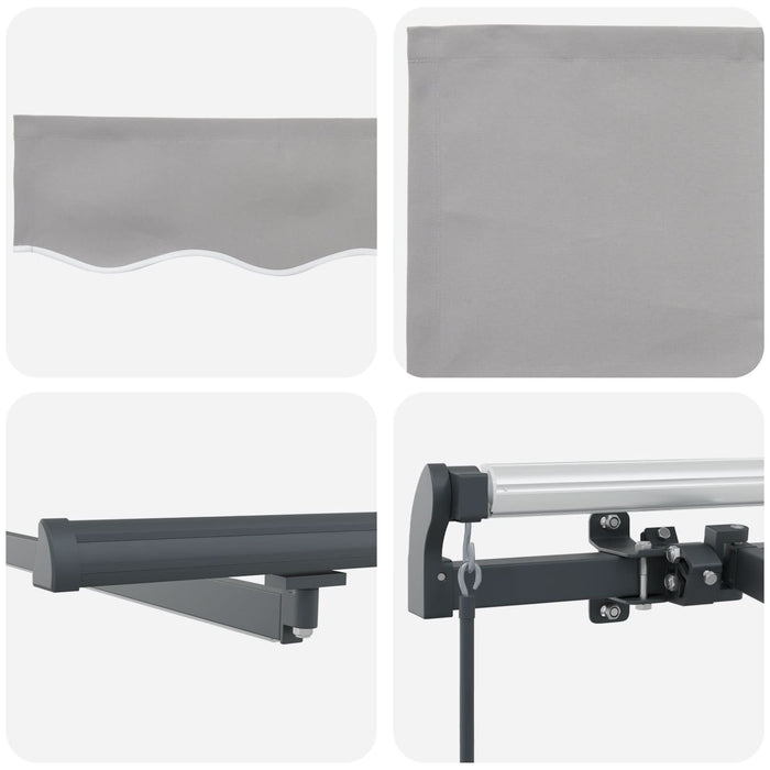 Marcheza retractabilă manuală vidaXL cu LED Gri deschis 300x250 cm, Țesătură de înlocuire pentru marcheză vidaXL 3x2,5 m Gri deschis - WALTI WALTI