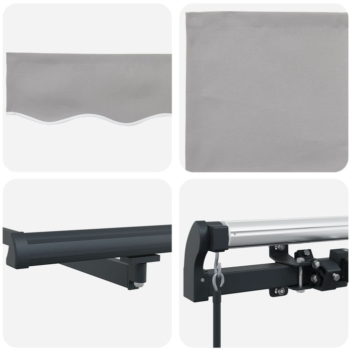 Marcheză manuală retractabilă vidaXL gri deschis 400x300 cm, Material de înlocuire pentru marcheză vidaXL pentru cadru de 4x3 m gri deschis - WALTI WALTI