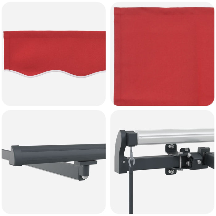 Marchiză manuală retractabilă cu LED roșie 400x300 cm, țesătură de înlocuire vidaXL pentru cadru de 4x3 m roșie - WALTI WALTI