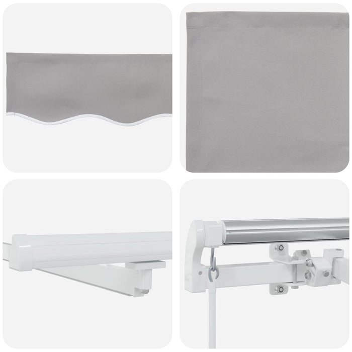 Marchiză manuală retractabilă vidaXL cu LED gri deschis 300x250 cm, Material de înlocuire pentru marchiză vidaXL pentru cadru de 3x2,5 m gri deschis - WALTI WALTI