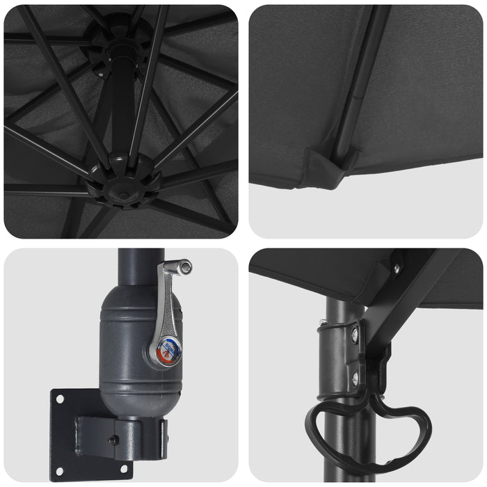 Umbrelă de Terasă Antracit Oțel vopsit electrostatic, Poliester - WALTI WALTI