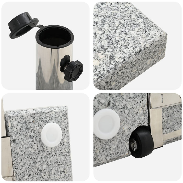 Bază de parasol cu roți cu mâner Gri Granit 29 kg Pătrat - WALTI WALTI