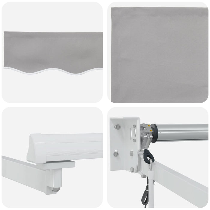 Marquiza retractabilă Gri 350x250 cm, vidaXL Țesătură de înlocuire pentru marquiza cu cadru de 3.5x2.5 m Gri deschis - WALTI WALTI