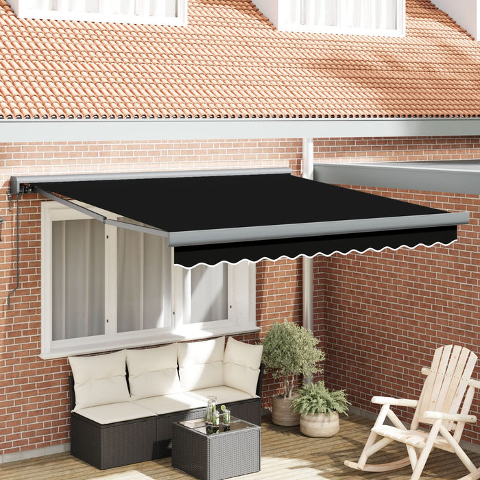 Marchiză retractabilă automată vidaXL neagră 300x250 cm, Țesătură de înlocuire pentru marchiză vidaXL pentru cadru 3x2.5 m negru - WALTI WALTI