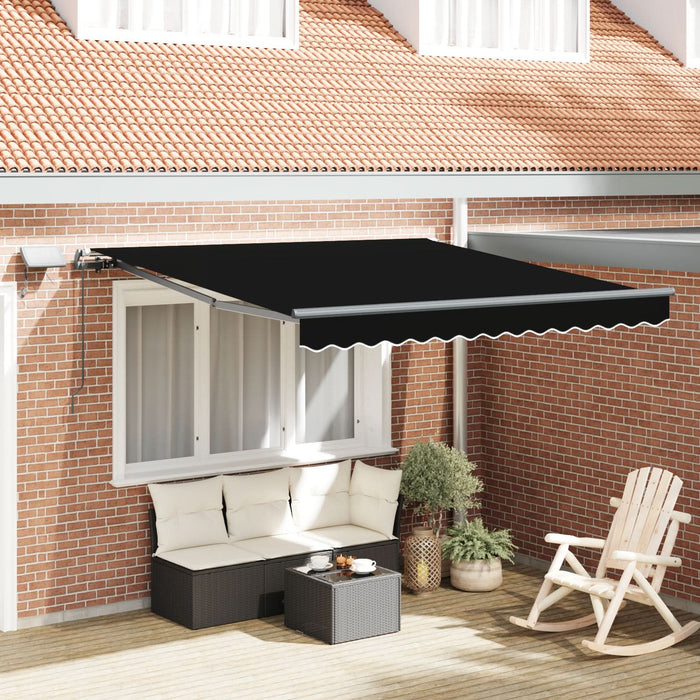 Marchiză Manuală Retractabilă cu LED Neagră 350x250 cm, vidaXL Material de Înlocuire pentru Marchiză 3,5x2,5 m Cadru Negru - WALTI WALTI