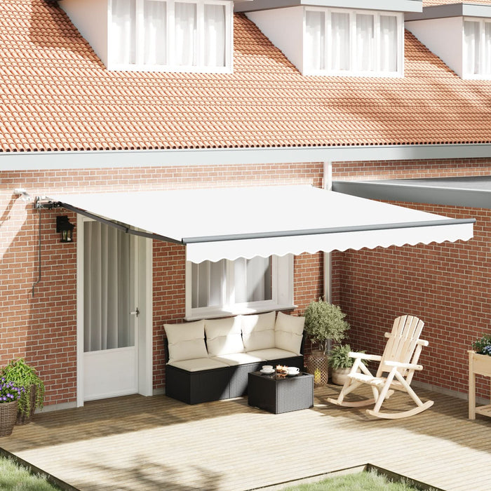 Marchiză retractabilă automatizată cu LED alb 400x350 cm, Tăblie de marchiză vidaXL pentru cadru de 4x3.5 m alb - WALTI WALTI