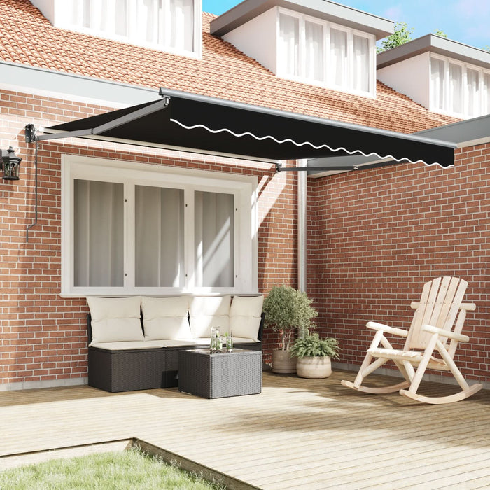 Marchiza retractabilă automată vidaXL Neagră 350x250 cm, Material de înlocuire pentru marchiză vidaXL pentru cadrul de 3.5x2.5 m Negru - WALTI WALTI
