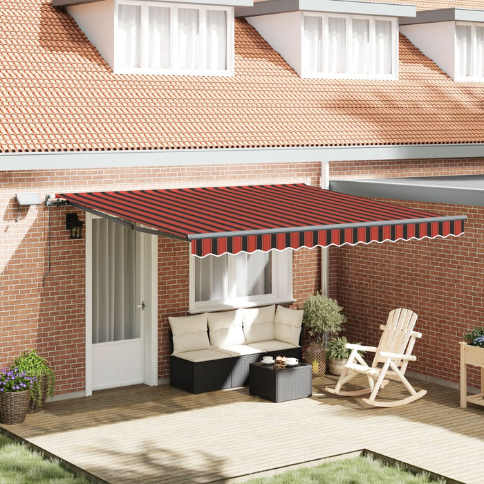 Marchiză Manuală Retractabilă cu LED Portocalie și Maro 400x300 cm - WALTI WALTI