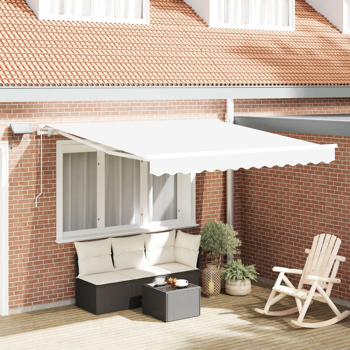 Copertină Manuală Retractabilă vidaXL cu LED Alb 300x250 cm, Material de Înlocuire pentru Copertină vidaXL pentru Cadru de 3x2.5 m Alb - WALTI WALTI