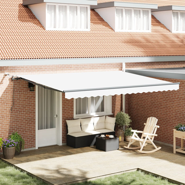 Marchiza automată retractabilă vidaXL cu LED Alb 450x300 cm, Material de înlocuire pentru marchiză vidaXL pentru cadru de 4.5x3 m Alb - WALTI WALTI