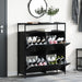 Cabinet pentru pantofi cu 4 sertare flip Black Oak 100x34x112 cm - WALTI WALTI