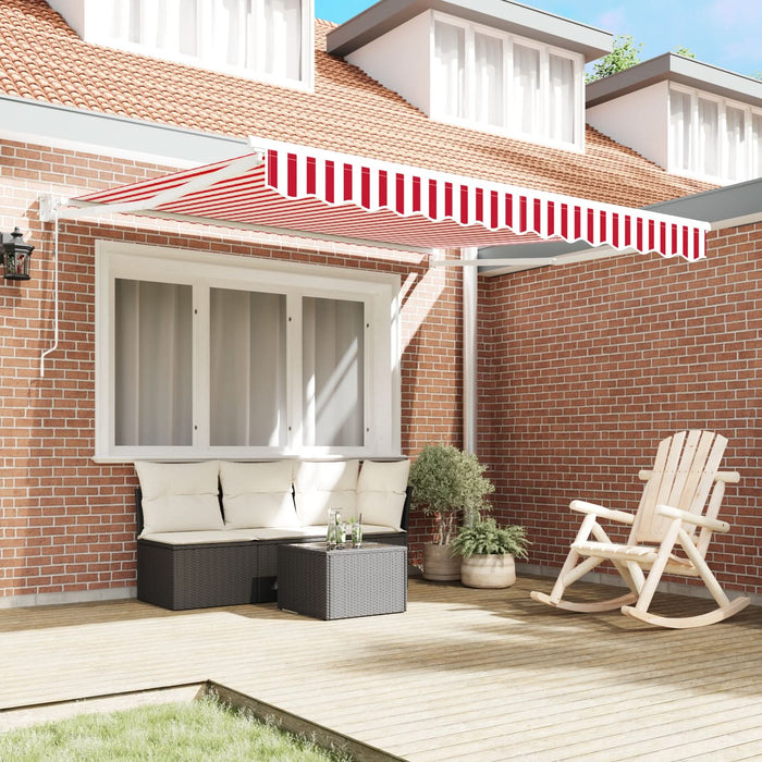 Marchiză retractabilă automatică roșie cu dungi 350x250 cm - WALTI WALTI