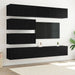 Set de 10 Piese pentru Cabinet TV - Montat pe Perete din Lemn Prelucrat Stejar Negru - WALTI WALTI