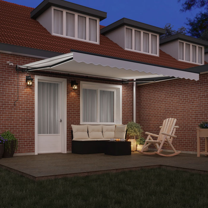 Marchiză retractabilă automatizată cu LED alb 400x350 cm, Tăblie de marchiză vidaXL pentru cadru de 4x3.5 m alb - WALTI WALTI