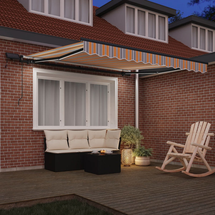 Marchiză manuală retractabilă cu dungi multicolore LED 300x250 cm - WALTI WALTI